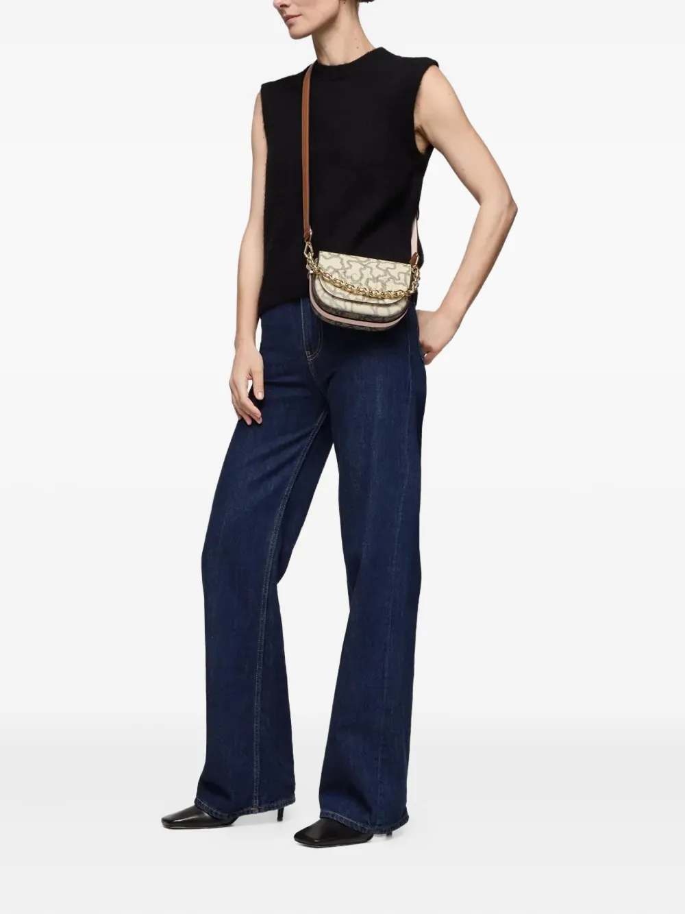 Tous Mini Kaos Crossbody Bag In Neutral