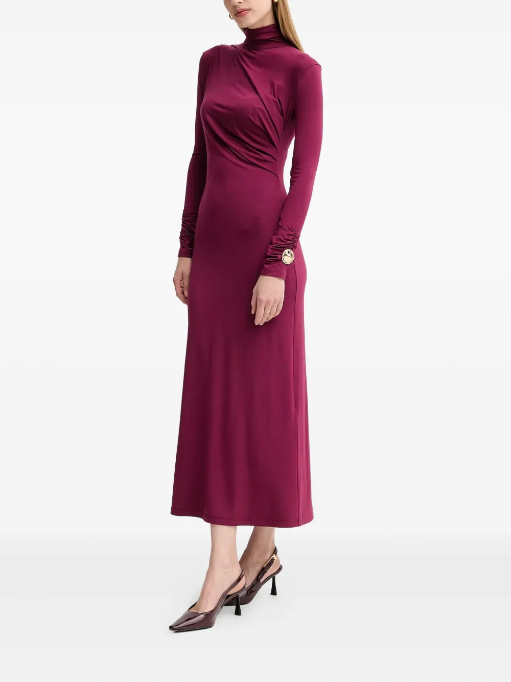  Simona Corsellini Turtleneck Maxi Dress - Purple 