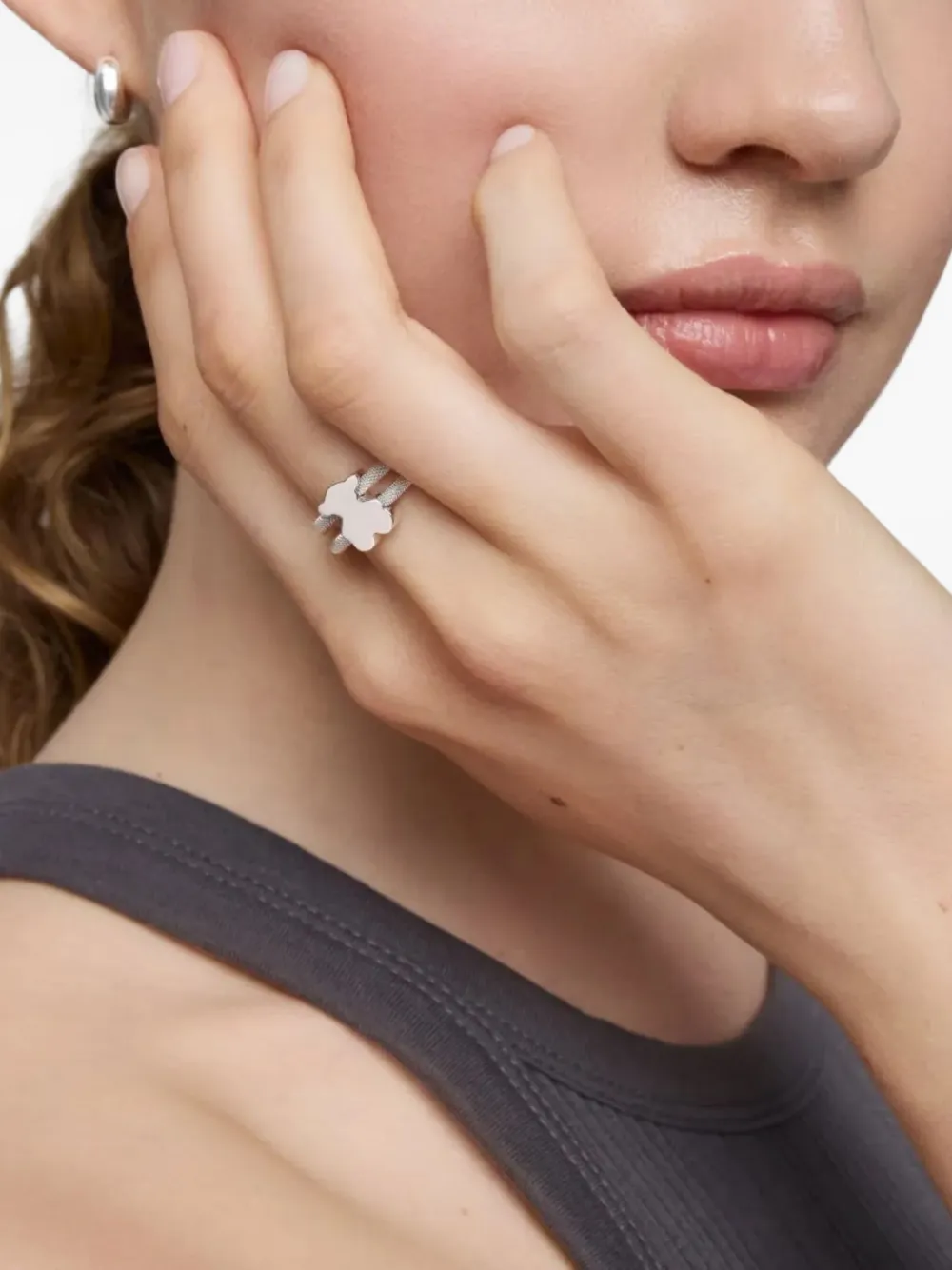 Tous Icon Mesh Ring In Metallic
