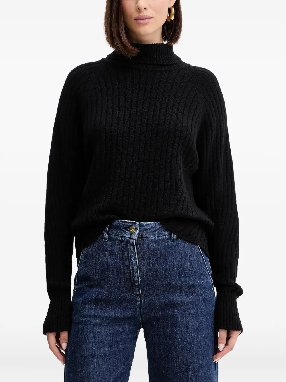 SIMONA CORSELLINI ribbed turtleneck sweater | Black | Image 1