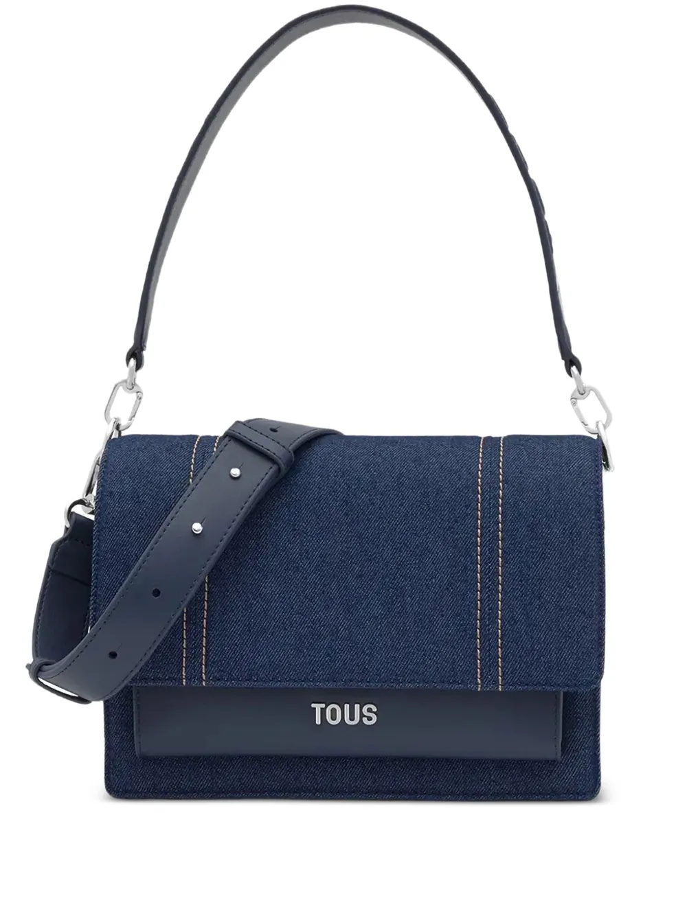 TOUS topstitch-detail flap-closure satchel bag | Blue | Image 1