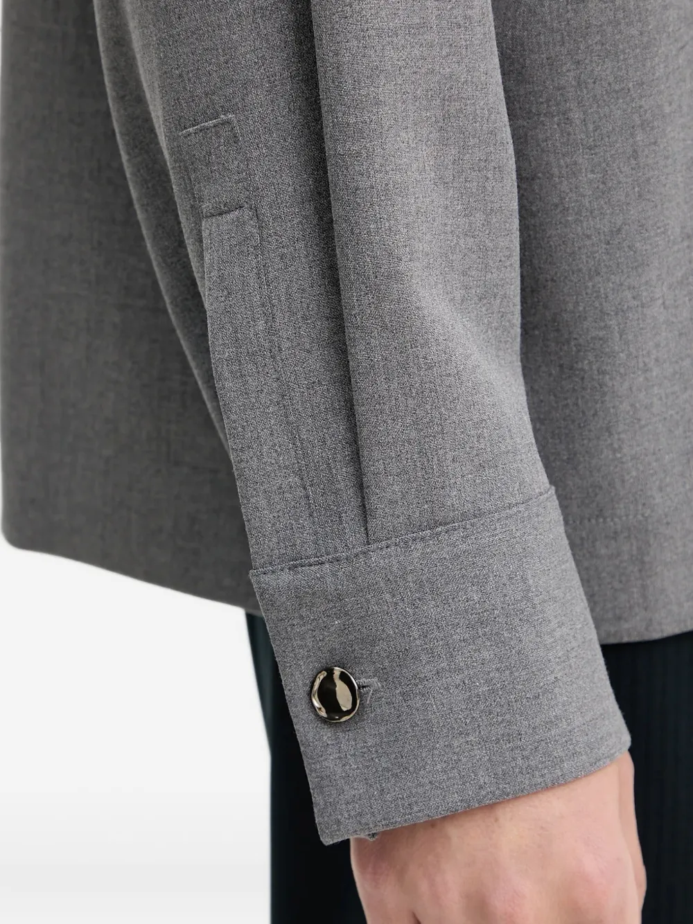SIMONA CORSELLINI Top met col en keyhole Grijs