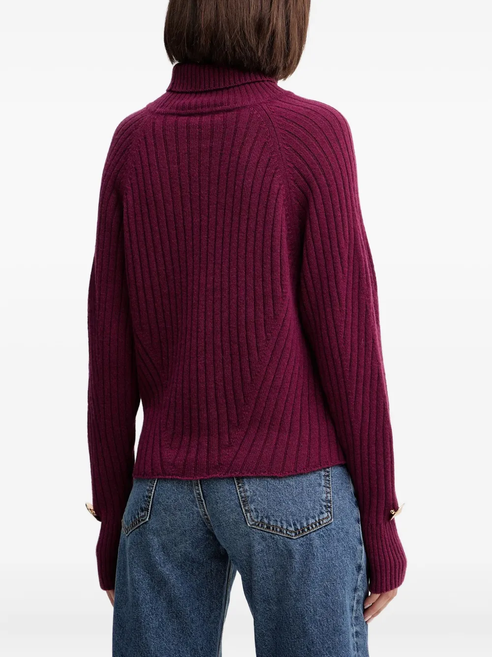  Simona Corsellini Turtleneck Ribbed Sweater - Purple 