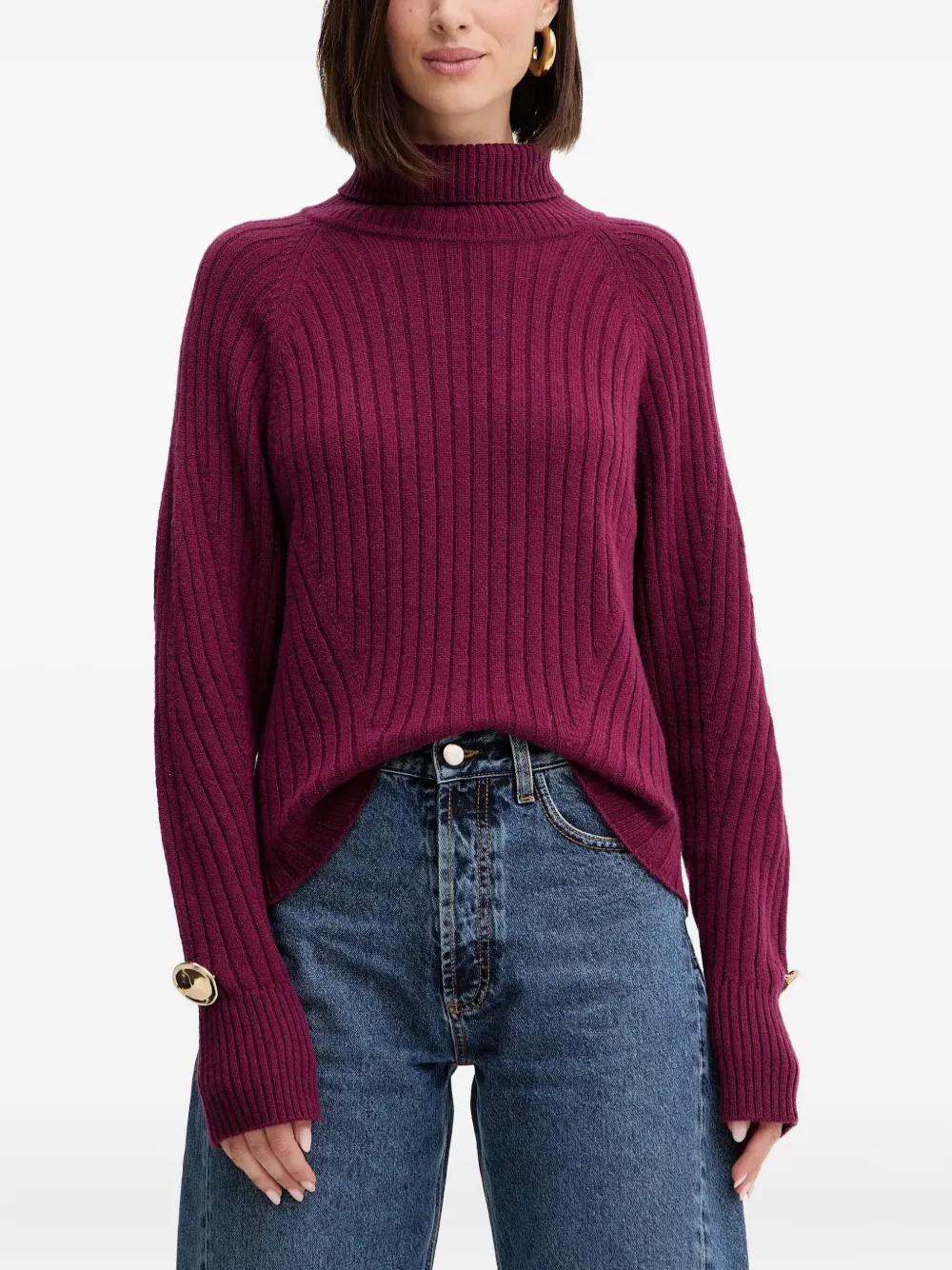 SIMONA CORSELLINI Gerippter Rollkragenpullover | Violett | Image 1