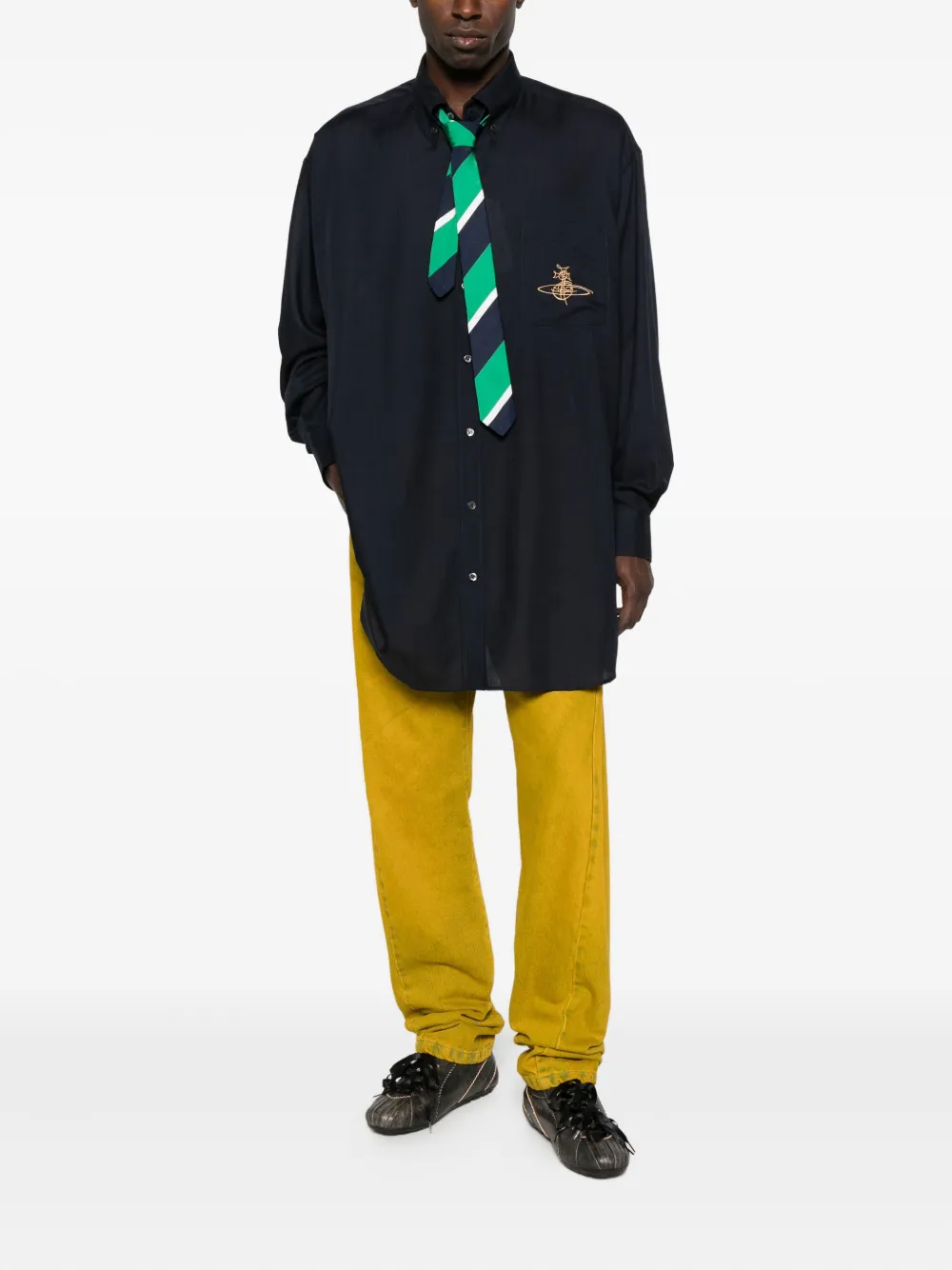 Vivienne Westwood Orb-embroidered shirt - Blauw