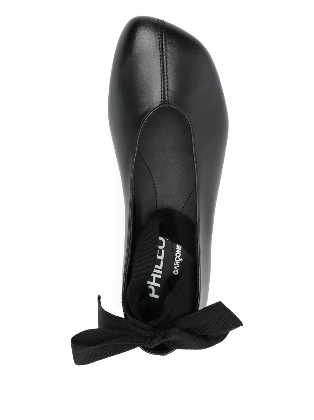 Comme Des Garçons ribbon-bow platform ballet flats Black