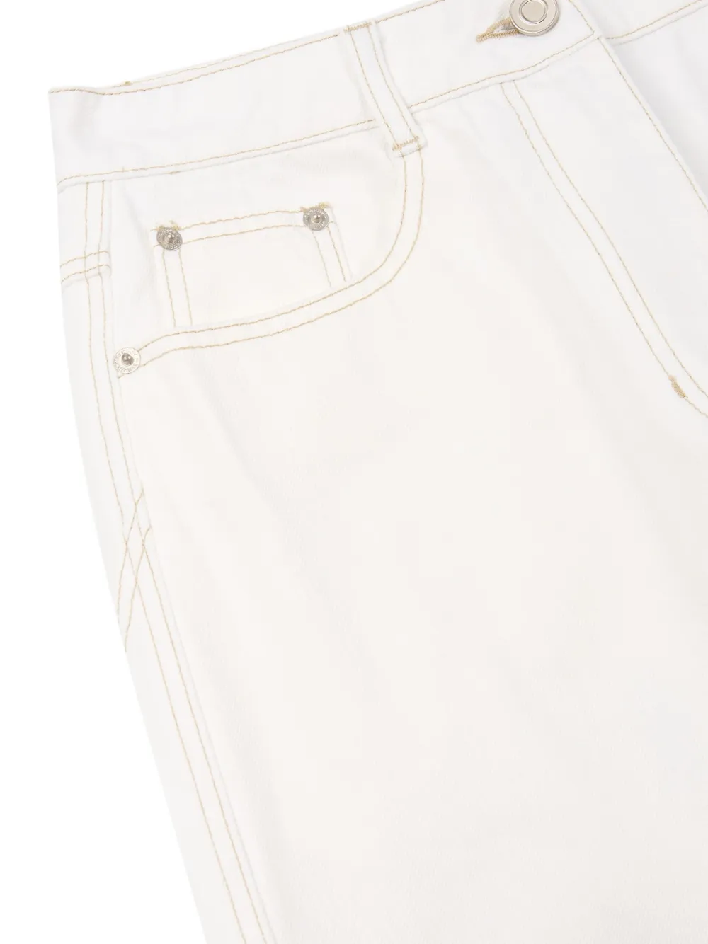 Studio Tomboy Contrast-stitch Cotton Jeans In White