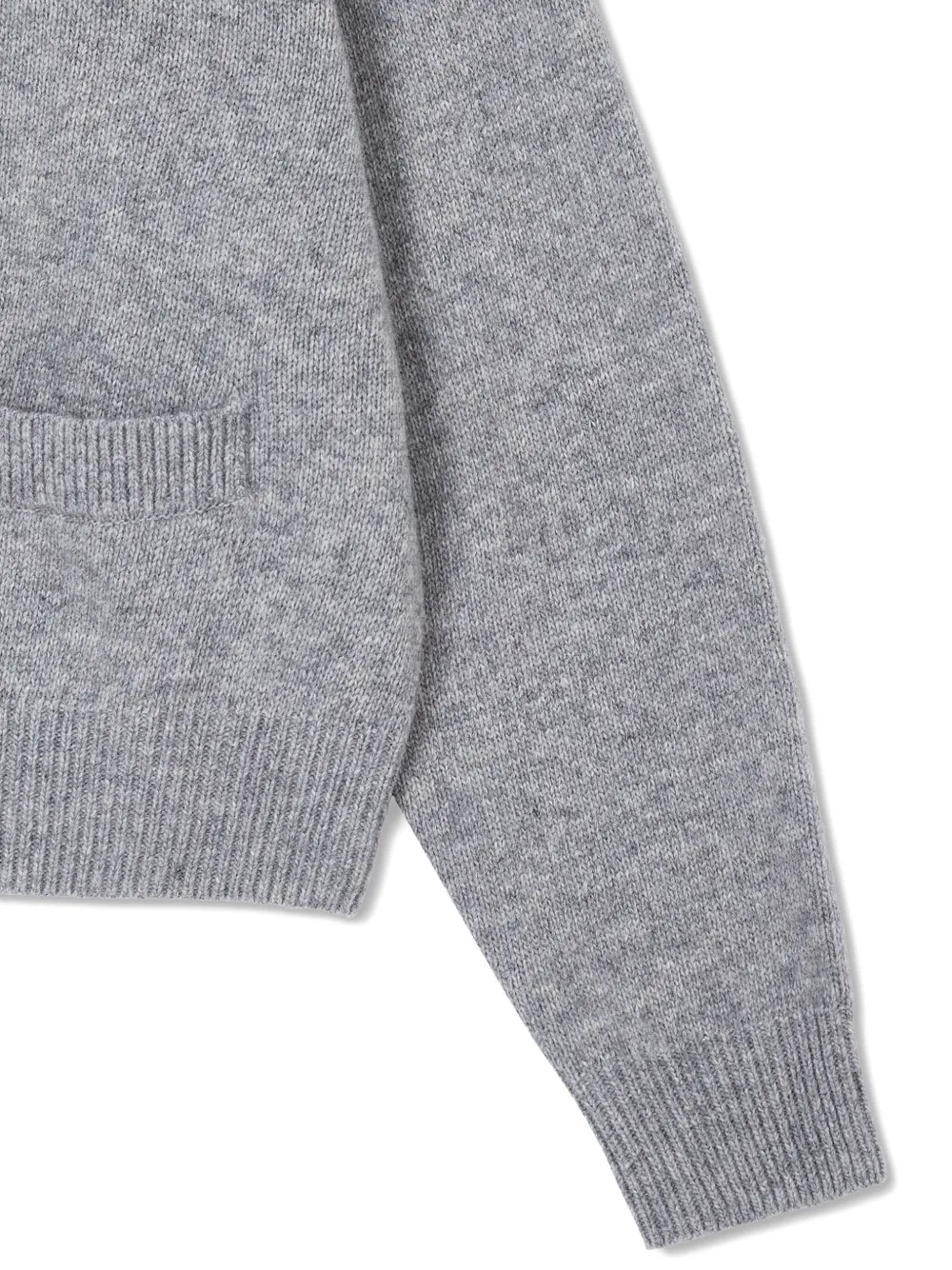 Studio Tomboy Logo-embroidered Button-front Cardigan In Gray