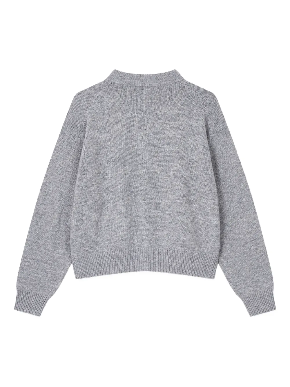 Studio Tomboy Logo-embroidered Button-front Cardigan In Gray