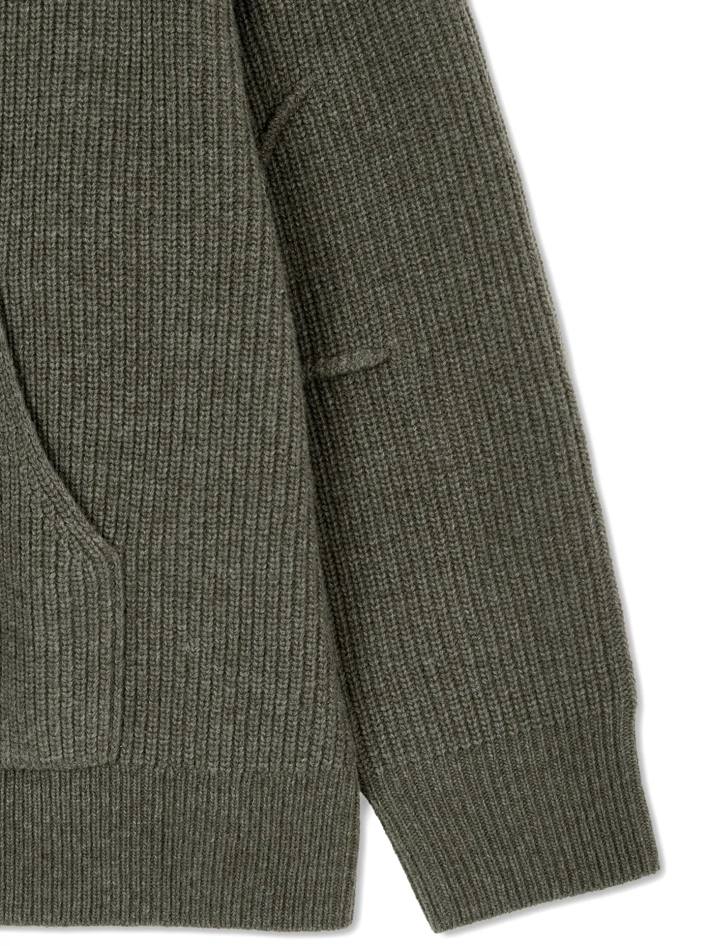 STUDIO TOMBOY Ribgebreide trui met capuchon Groen