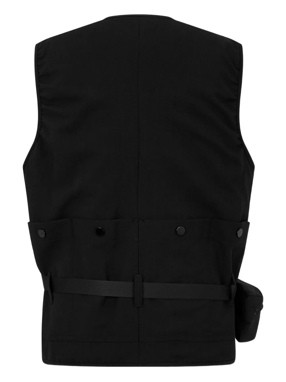 Studio Tomboy Buckle-fastening Patch-pocket Vest In Black