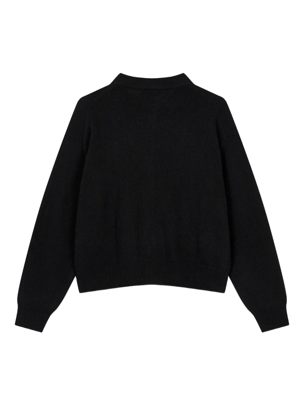 Studio Tomboy Logo-embroidered Button-front Cardigan In Black