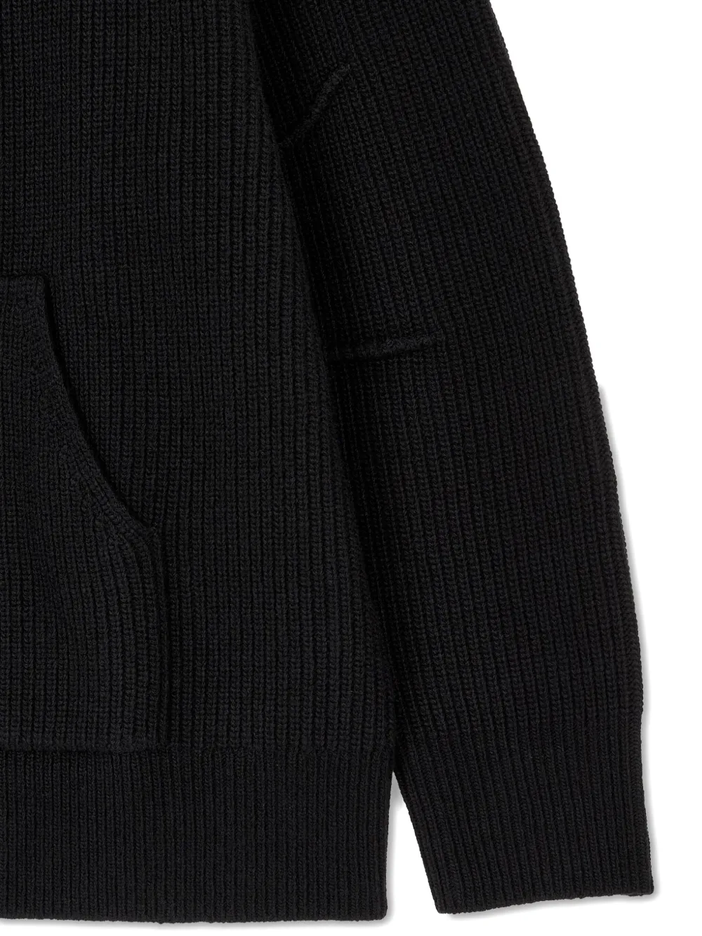 Studio Tomboy Ribbed-knit Hooded Sweater In Black
