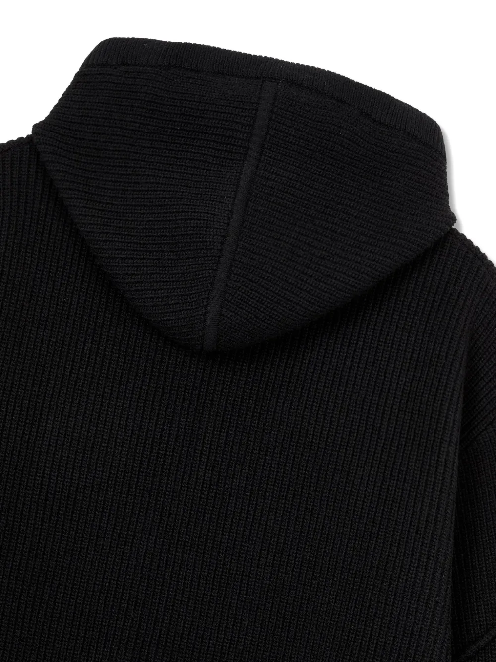 Studio Tomboy Ribbed-knit Hooded Sweater In Black