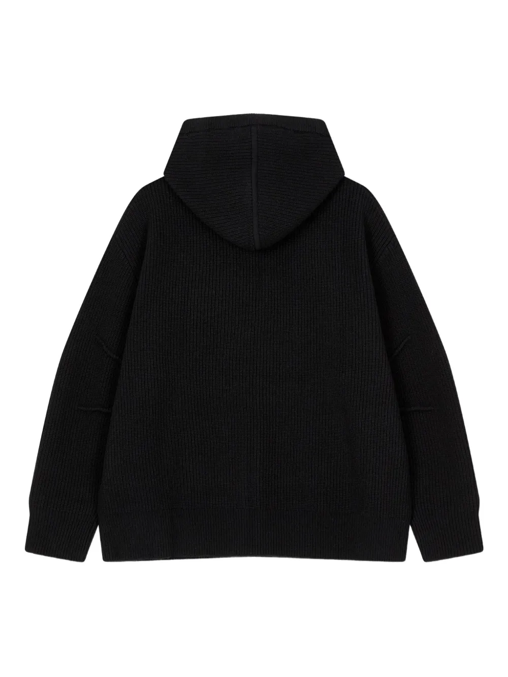 Studio Tomboy Ribbed-knit Hooded Sweater In Black