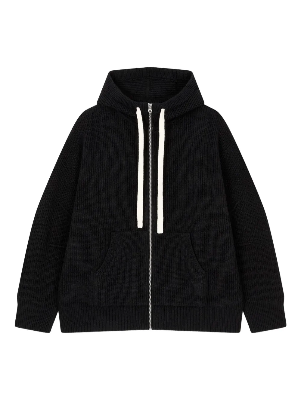 Studio Tomboy Ribbed-knit Hooded Sweater In Black