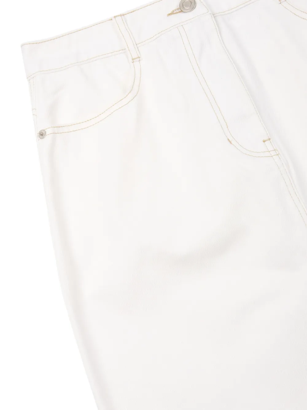 Studio Tomboy Frayed-hem Denim Midi Skirt In Multi
