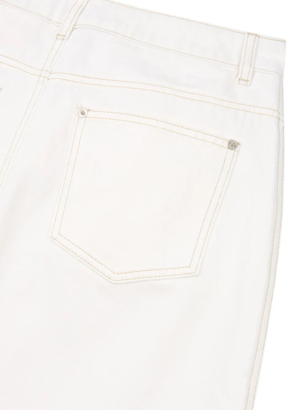 Studio Tomboy Frayed-hem Denim Midi Skirt In Multi
