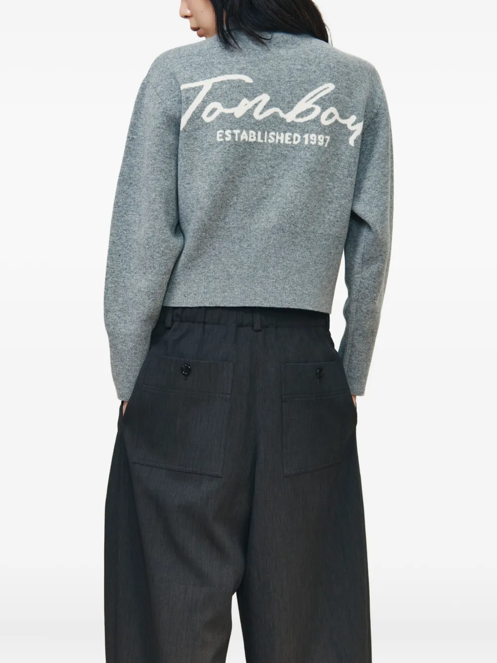 STUDIO TOMBOY Vest met polokraag en rits Grijs