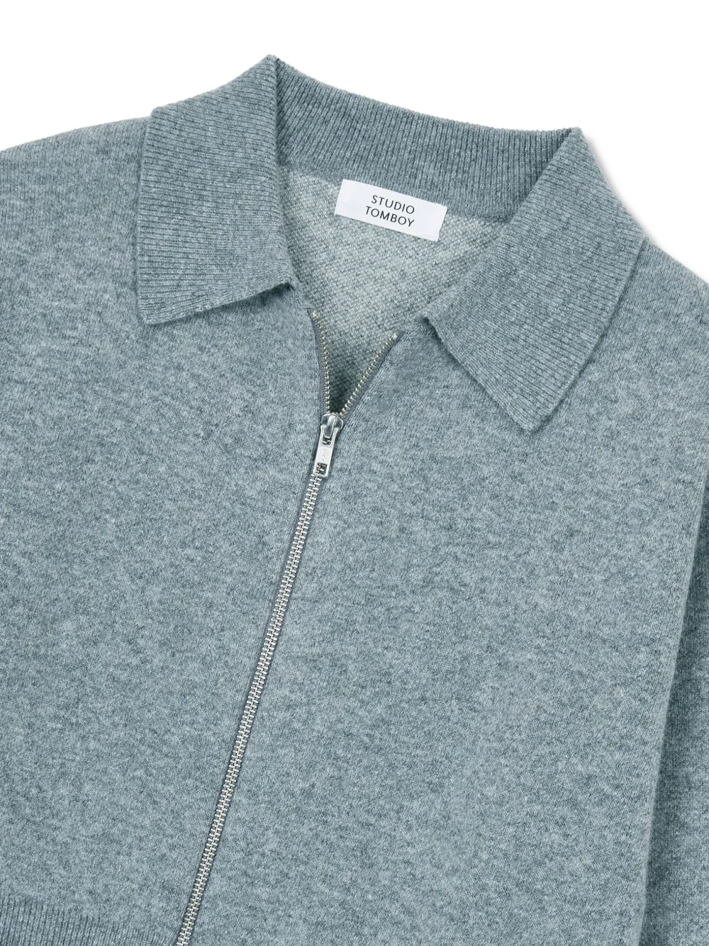 STUDIO TOMBOY Vest met polokraag en rits Grijs