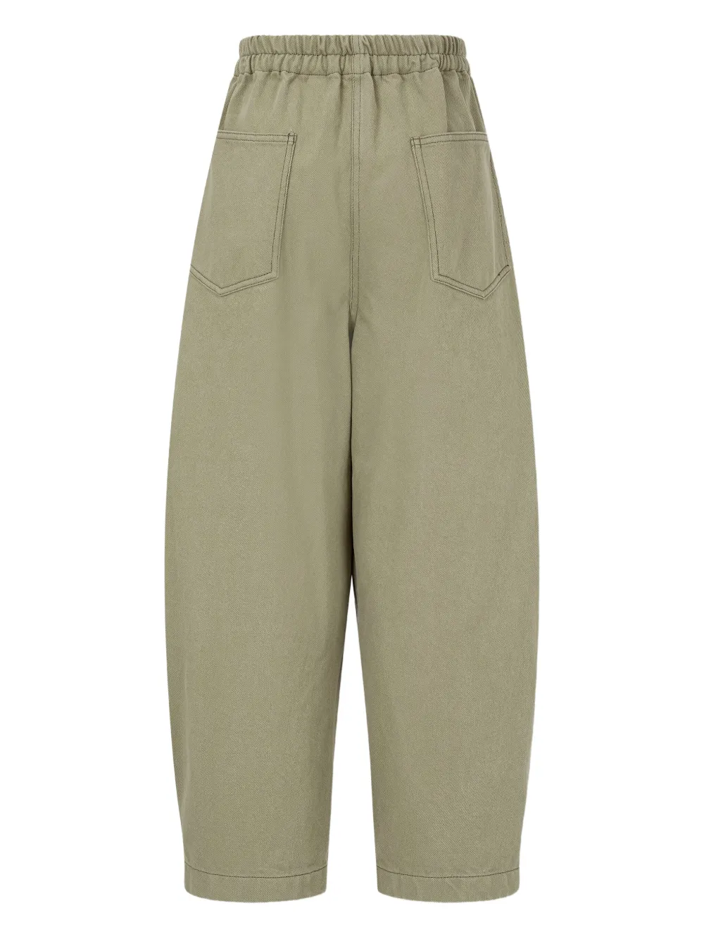 STUDIO TOMBOY Broek met elastische taille en opgestikte zak - Groen