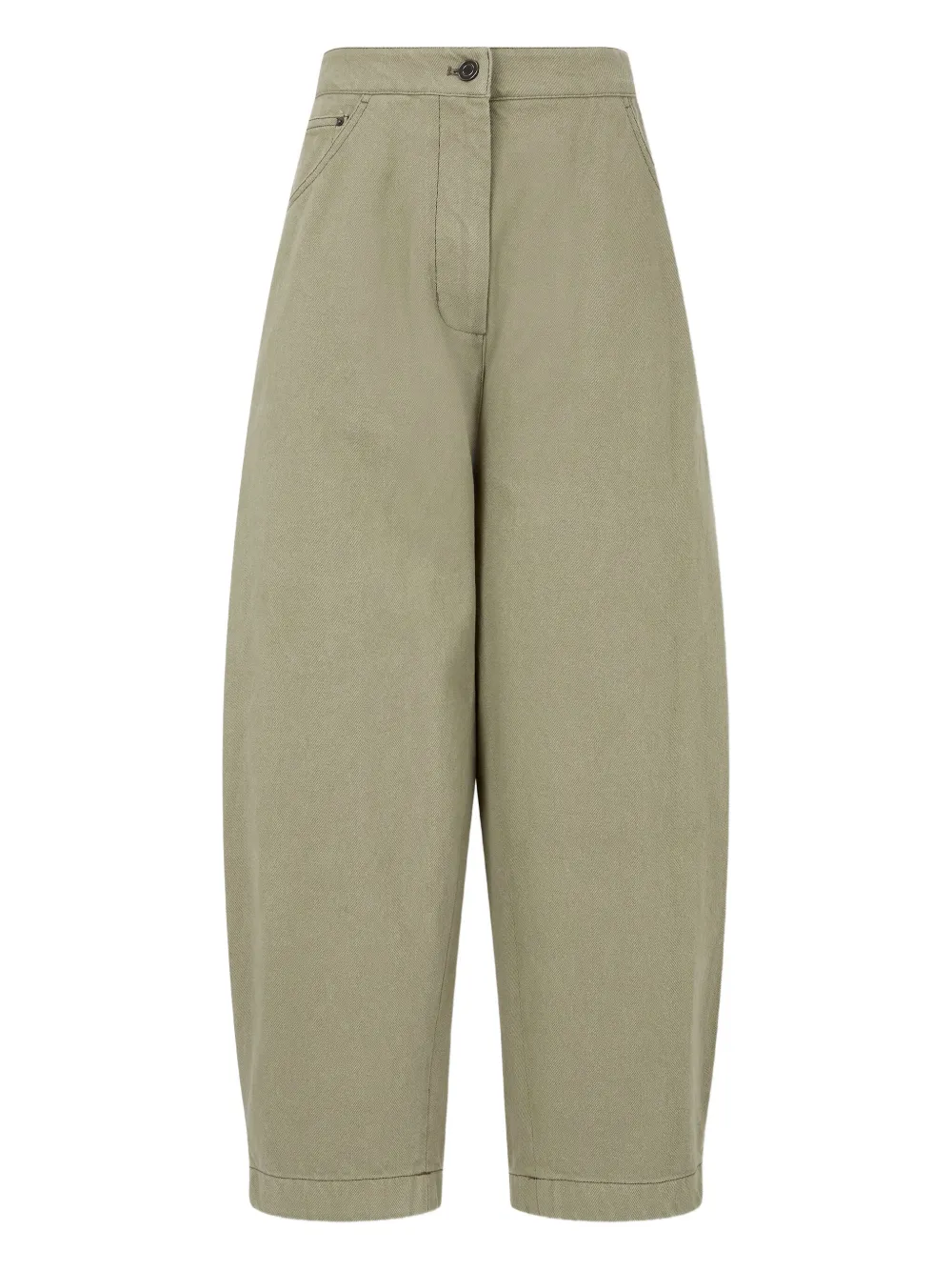 Studio Tomboy Elastic-waist Patch-pocket Trousers In Green