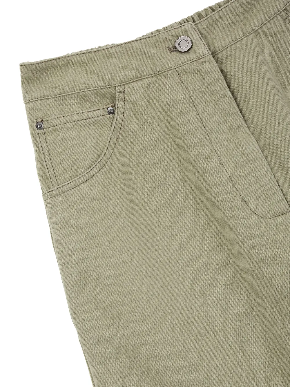 Studio Tomboy Elastic-waist Patch-pocket Trousers In Green