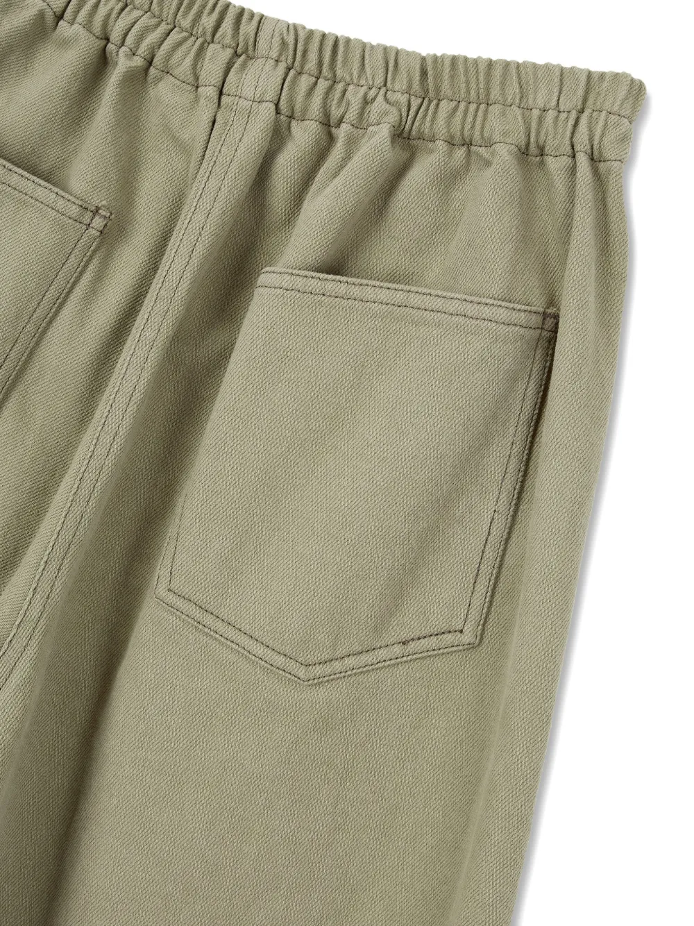Studio Tomboy Elastic-waist Patch-pocket Trousers In Green