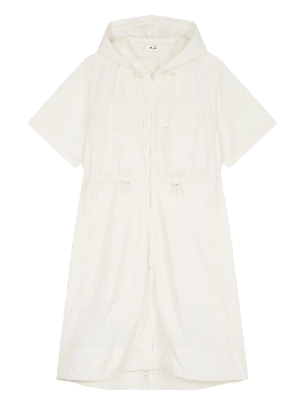 STUDIO TOMBOY hooded short-sleeve mini dress | White | Image 1