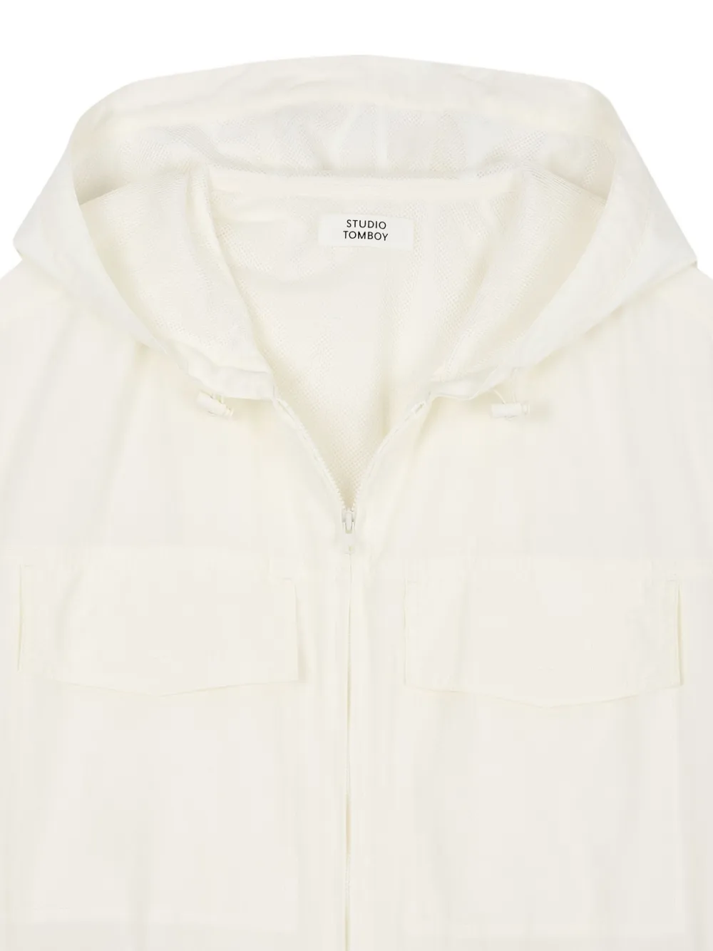 STUDIO TOMBOY Mini-jurk met korte mouwen en capuchon Wit