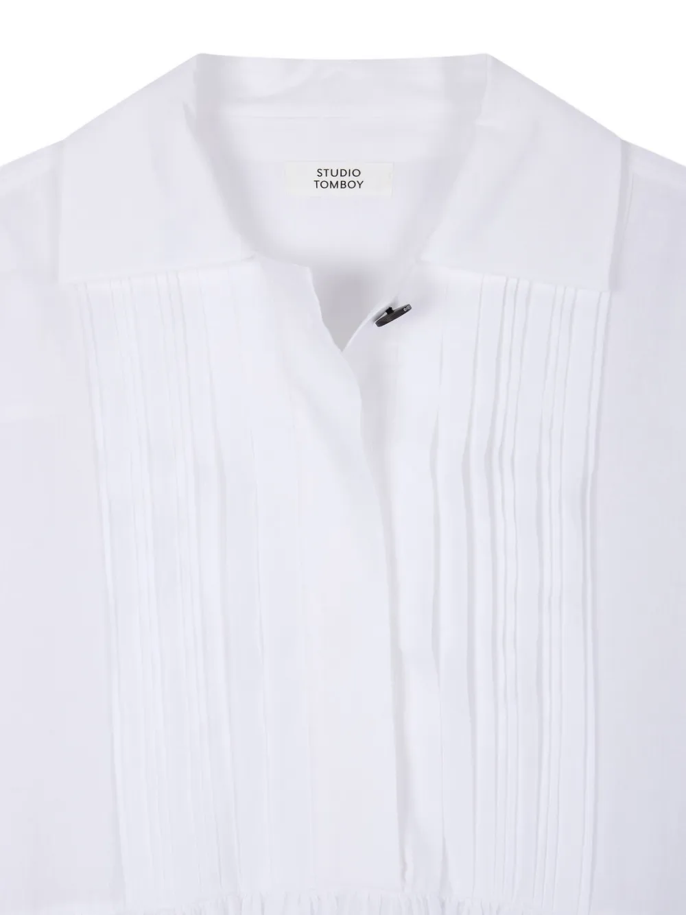 STUDIO TOMBOY Mini-blousejurk met kraag en plooien Wit
