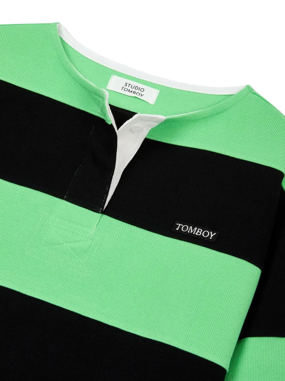 STUDIO TOMBOY Gestreepte rugby sweater Zwart