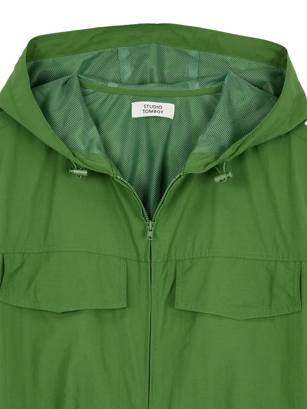 STUDIO TOMBOY Mini-jurk met korte mouwen en capuchon Groen