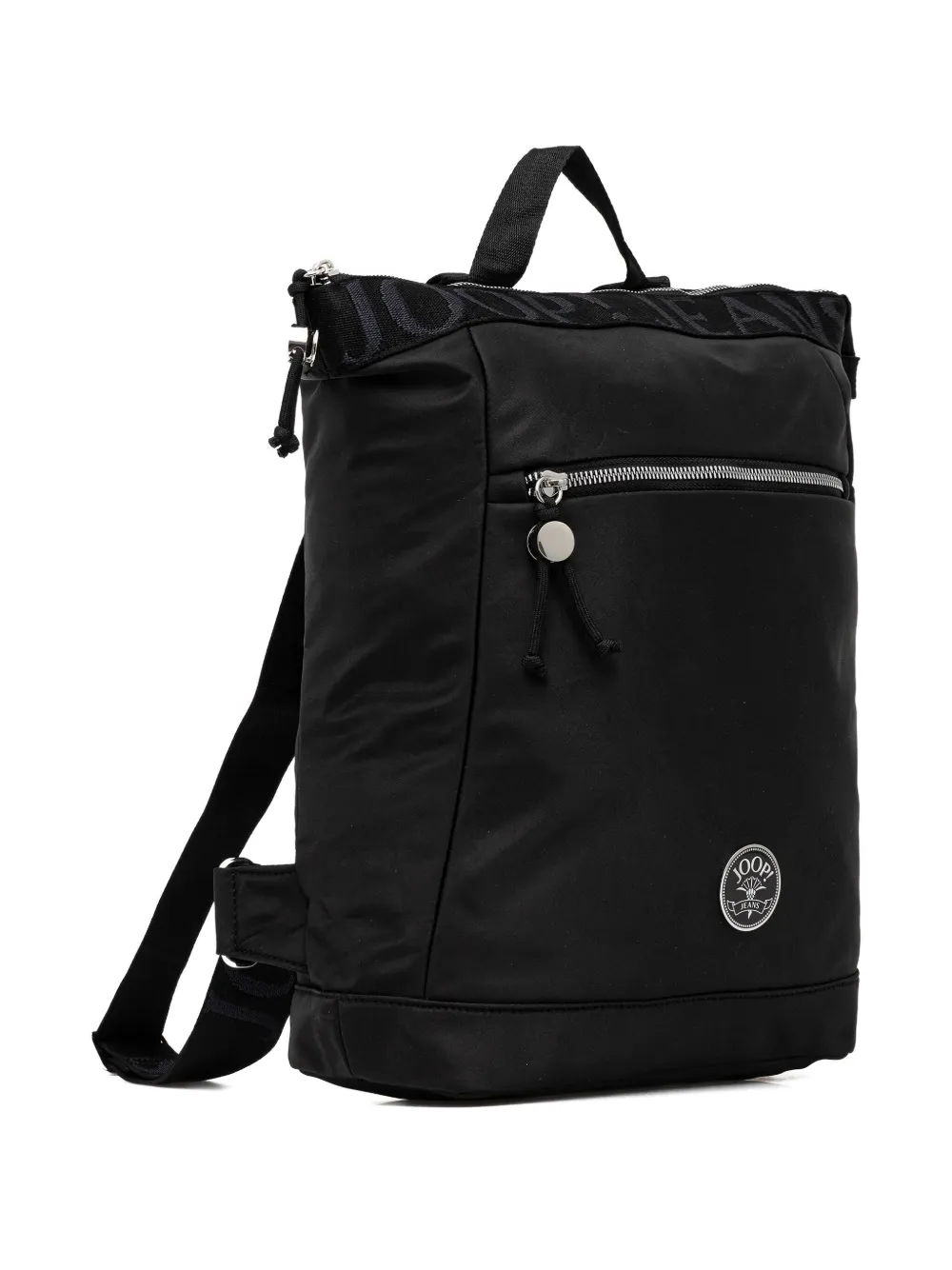Joop! logo-detail top-zip backpack - Zwart