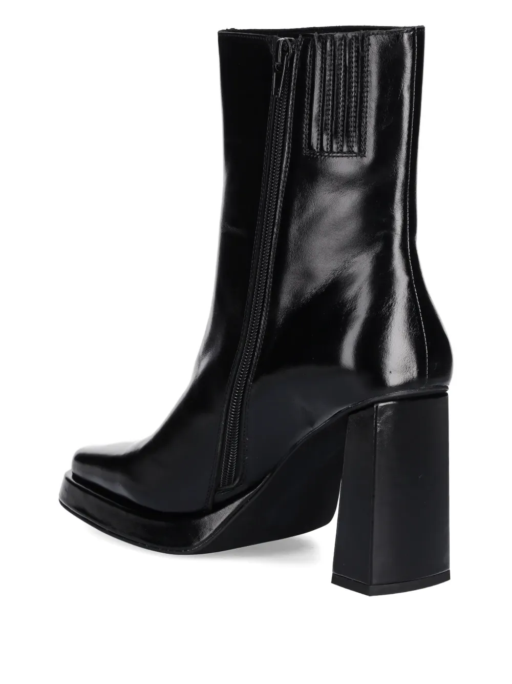 Jeffrey Campbell square-toe zip-up ankle boots Zwart