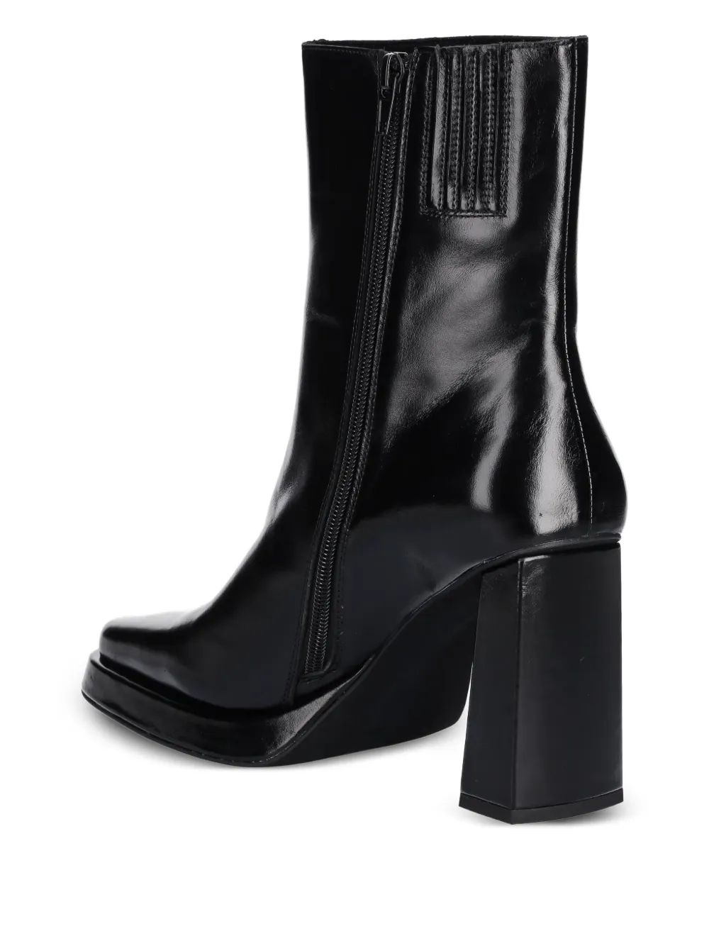  Jeffrey Campbell Square-toe Zip-up Ankle Boots - Black 