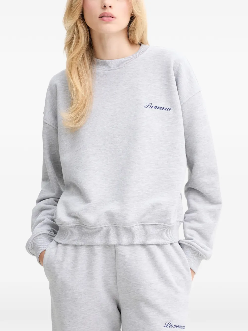 La Mania logo-embroidered sweatshirt - Grigio