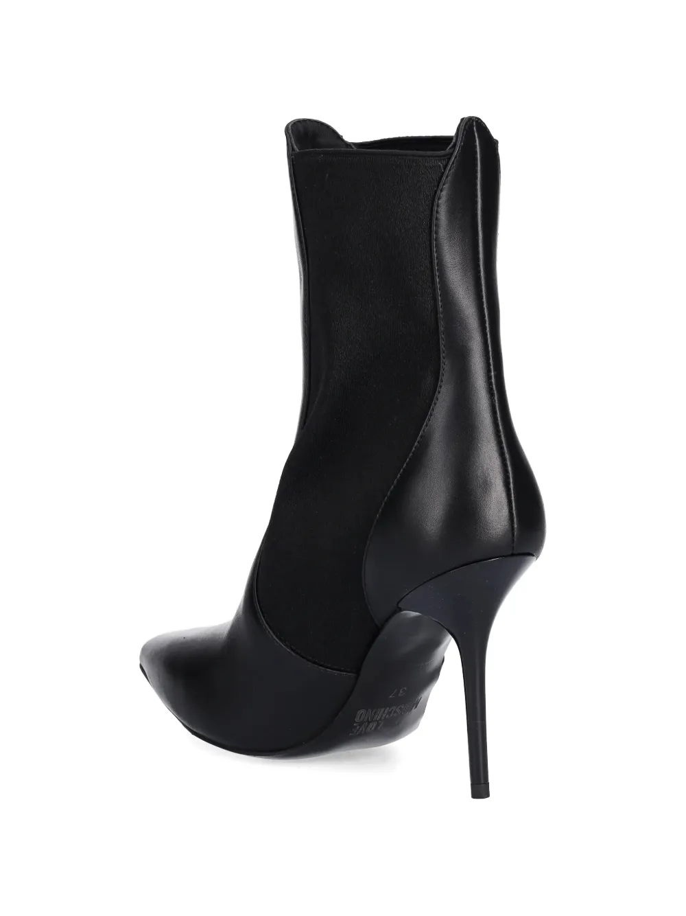 Love Moschino logo-print ankle boots Zwart