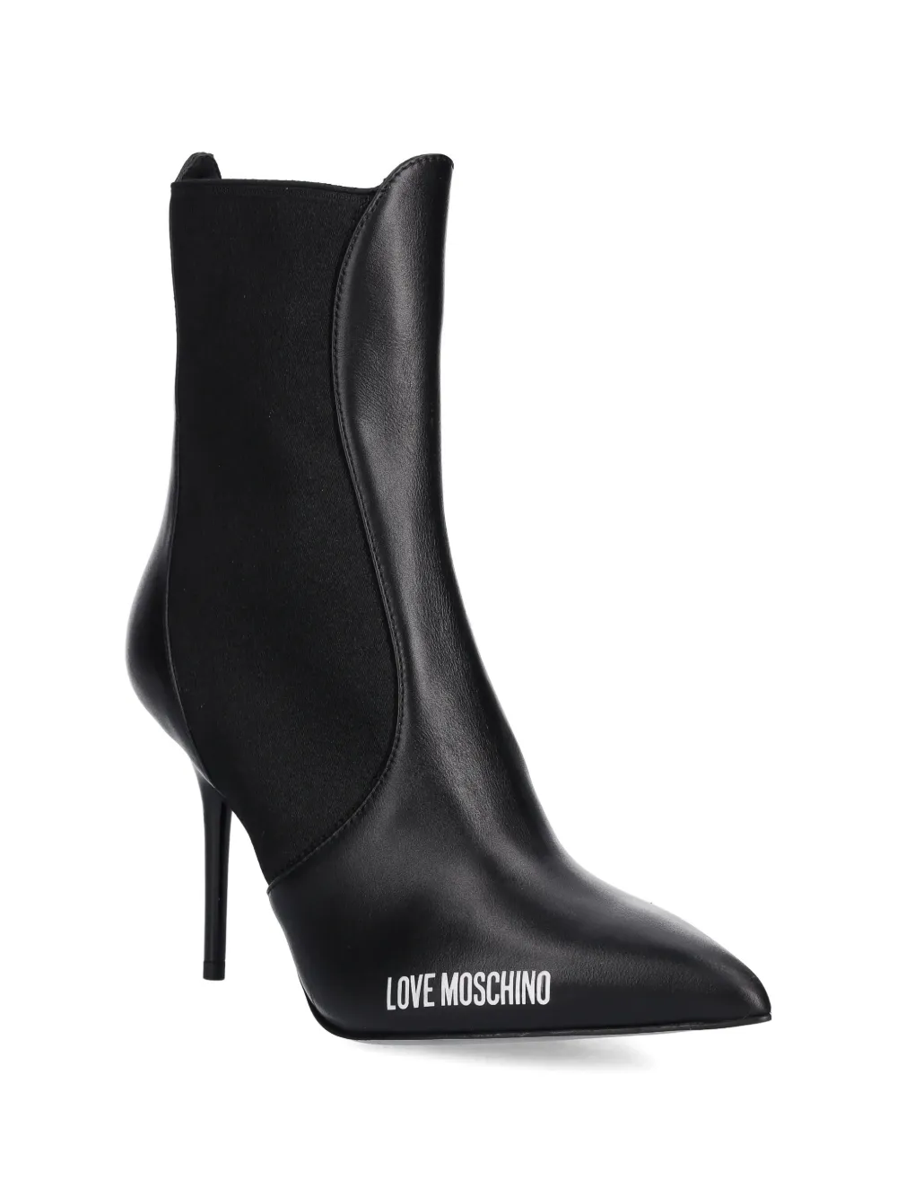 Love Moschino logo-print ankle boots Zwart