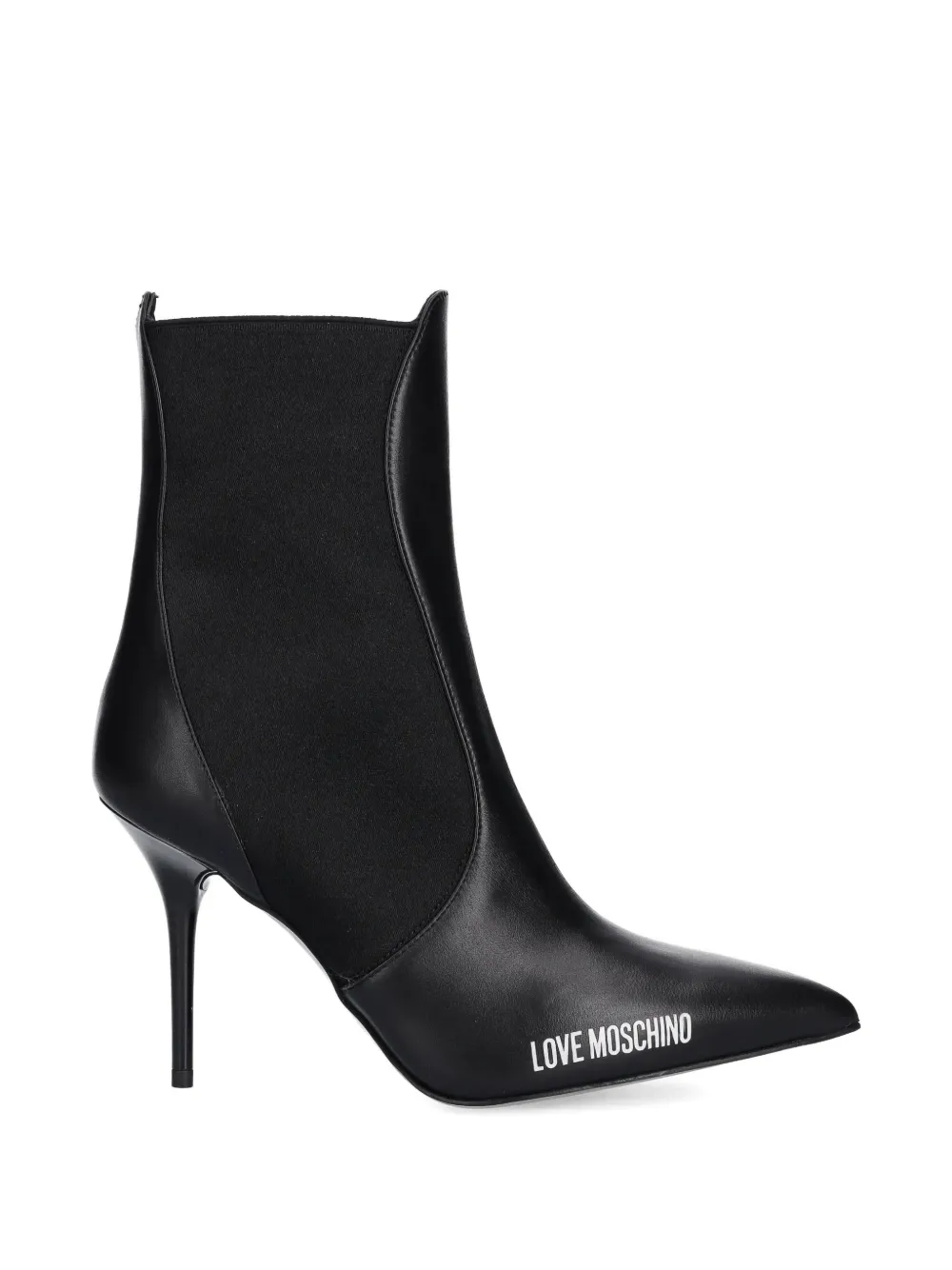 Love Moschino logo-print ankle boots Zwart