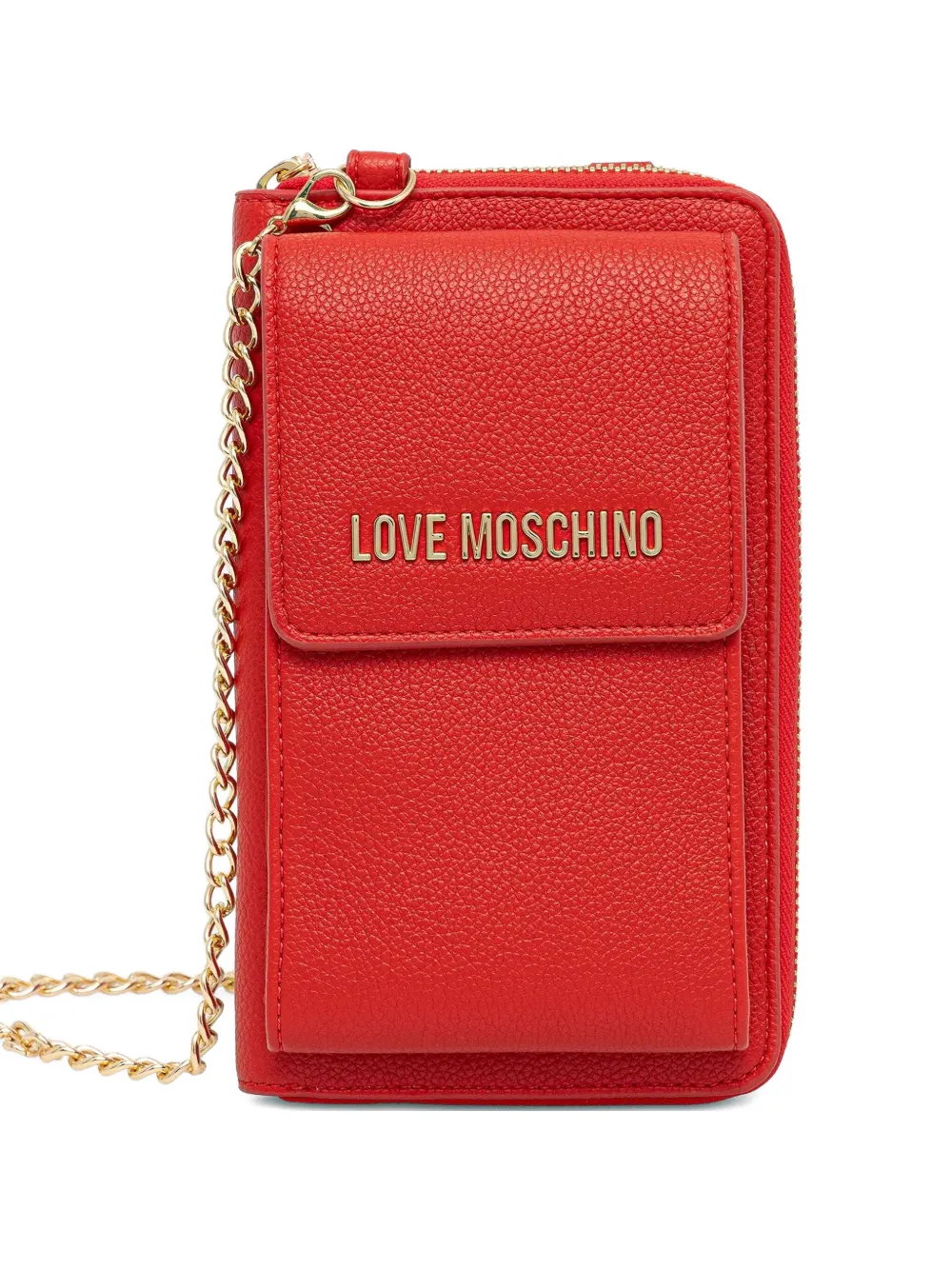 Love Moschino logo-lettering chain wallet - Rosso