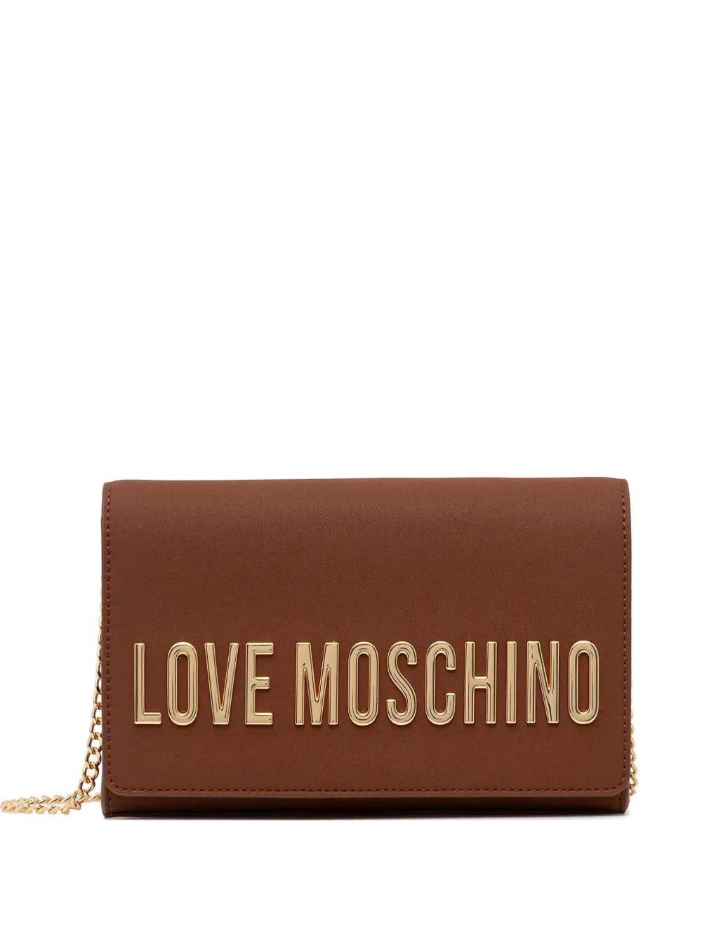 Love Moschino logo-lettering shoulder bag - Marrone