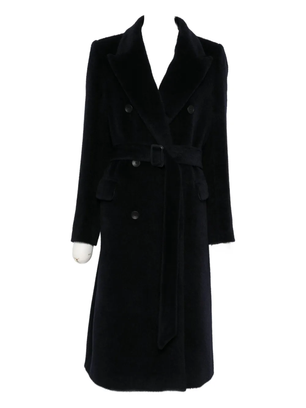 Tagliatore Belted Double-breasted Coat In Black