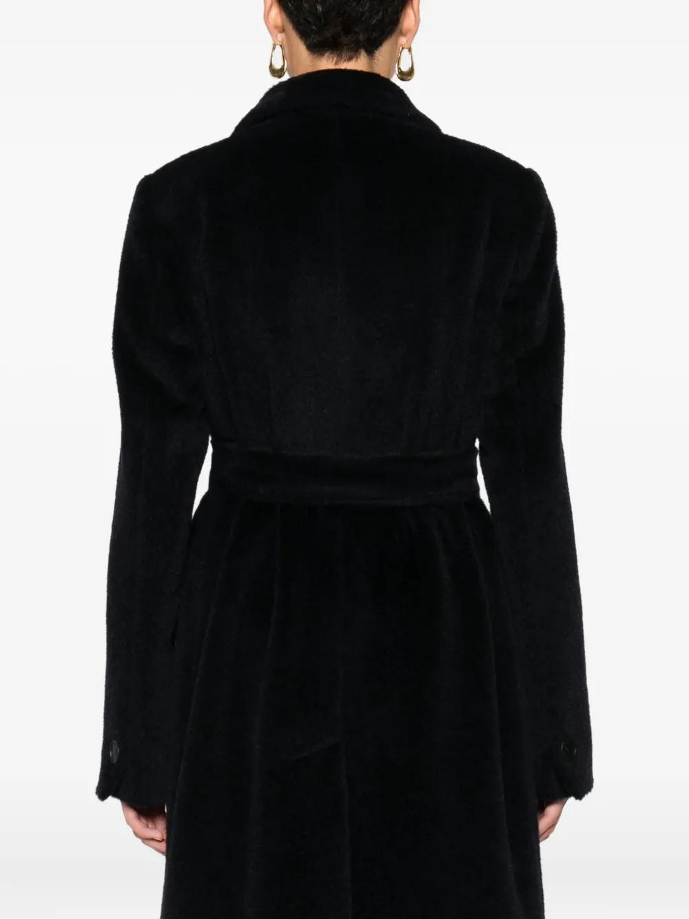 Tagliatore Belted Double-breasted Coat In Black