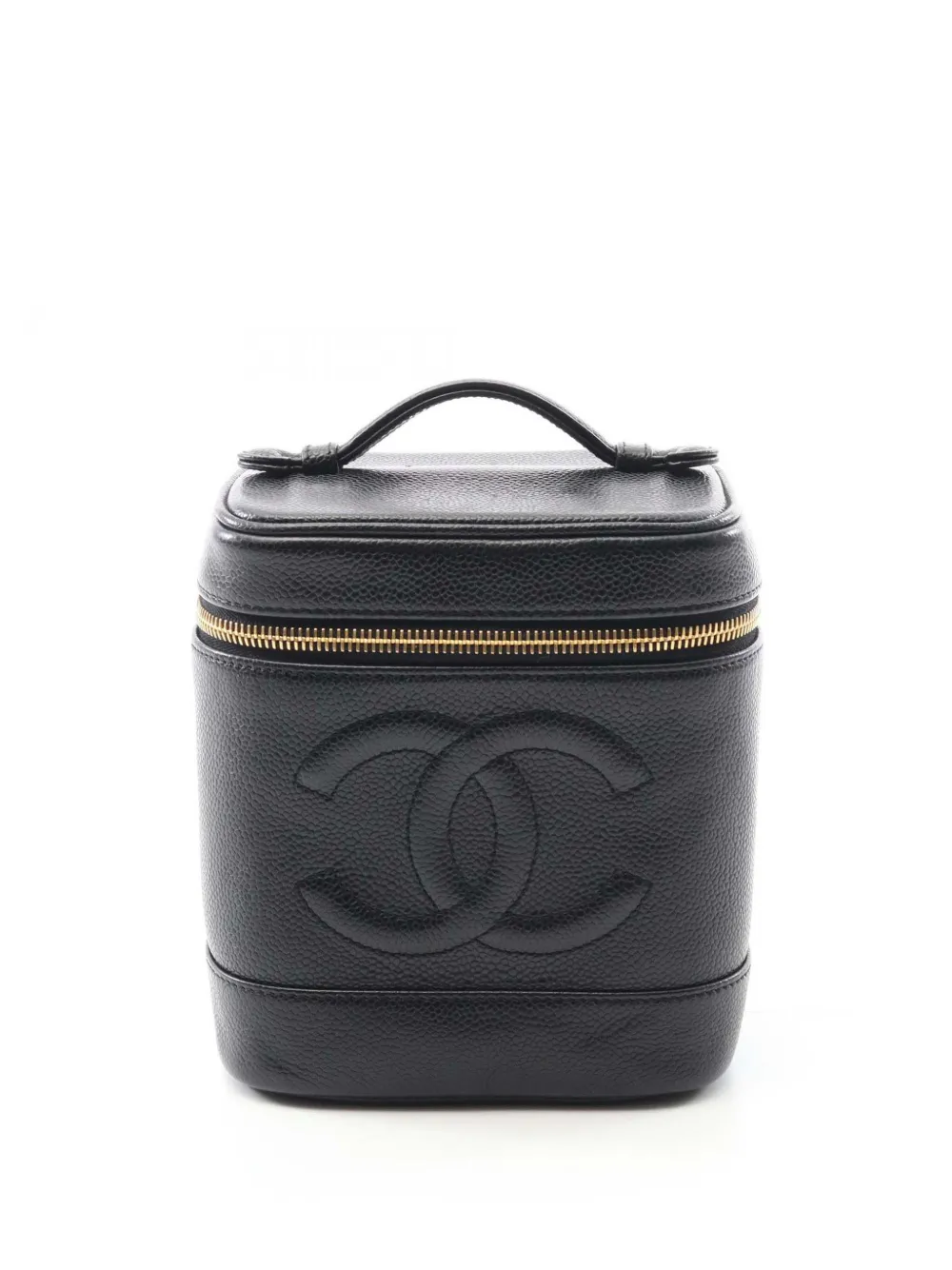 CHANEL Pre-Owned 2000-2002 ココマーク キャビア ケース バニティバッグ - ブラック CHANEL Pre-Owned 2000-2002 ココマーク キャビア ケース バニティバッグ - ブラック