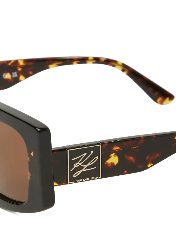 Karl Lagerfeld Autograph Rectangle Sunglasses | Black  display picture 3