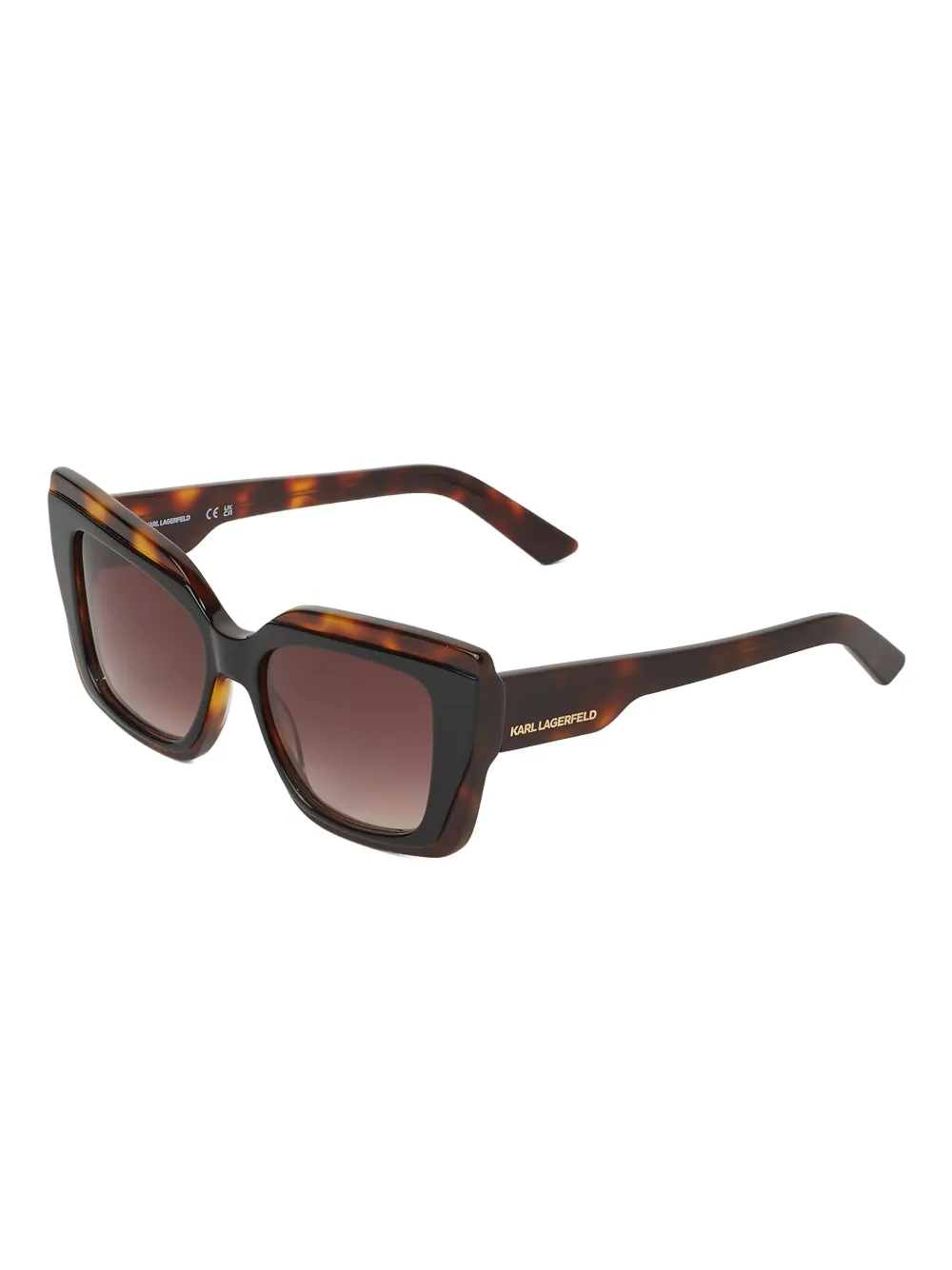 Karl Lagerfeld Zonnebril met cat-eye montuur en schildpadschild design - Bruin