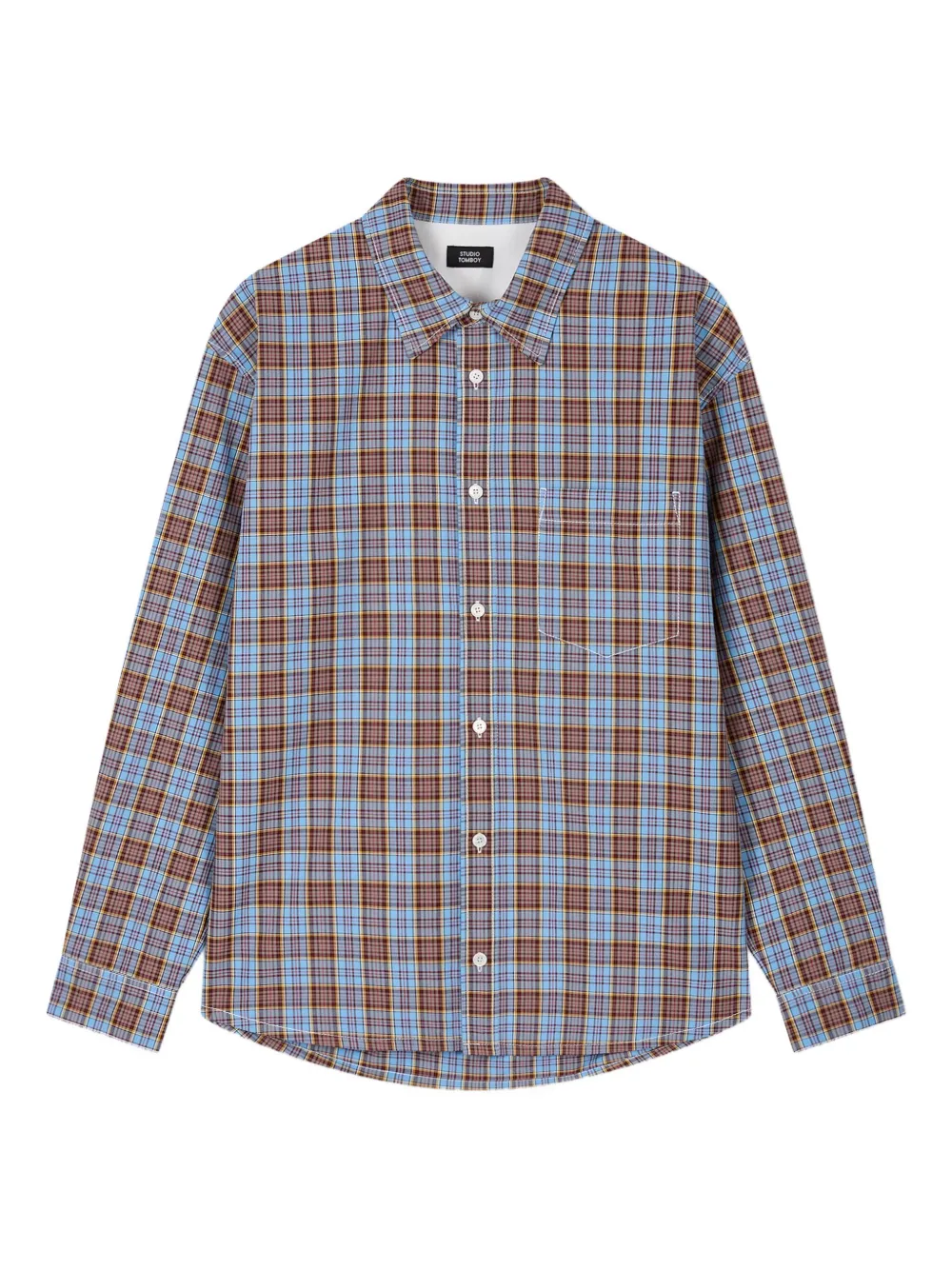 Studio Tomboy Checked Shirt In Blue