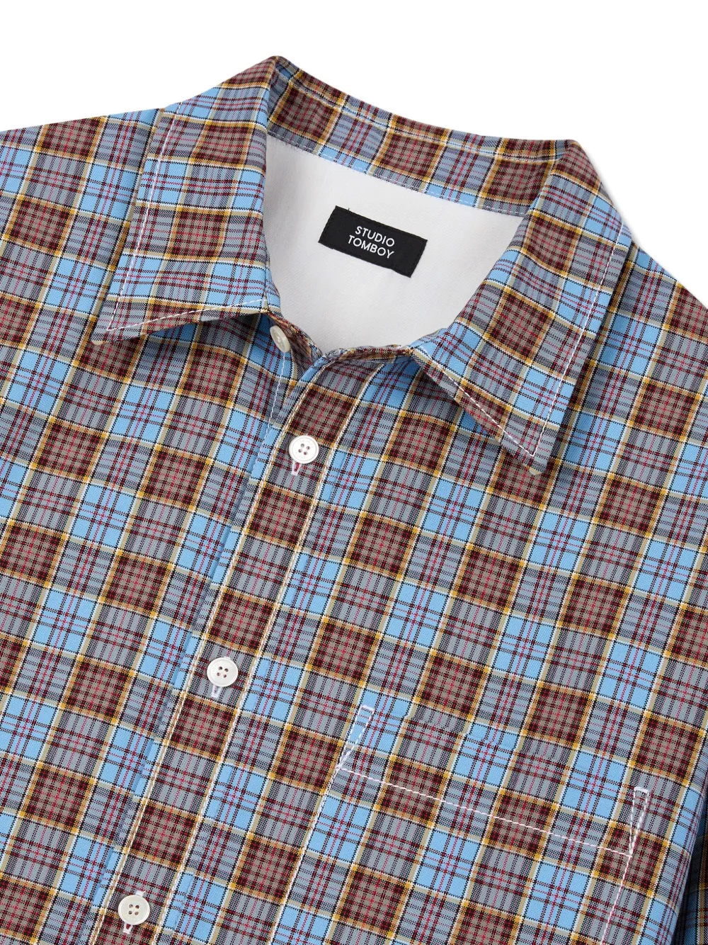 Studio Tomboy Checked Shirt In Blue