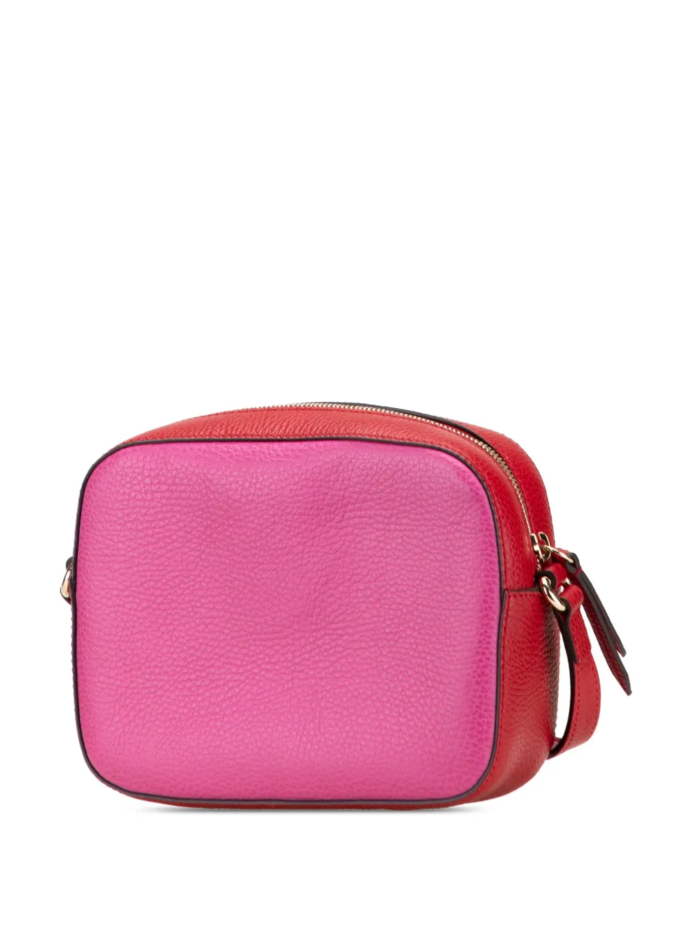 Pre-owned Gucci 2016-2025 Small Bicolor Leather Soho Disco Crossbody Bag In Pink